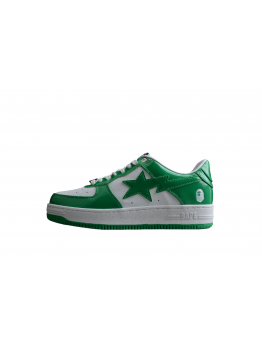 BAPE STA Low-Top Green and White Sneakers