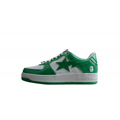 BAPE STA Low-Top Green and White Sneakers