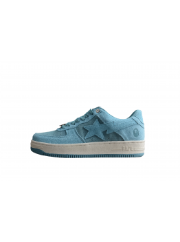 BAPE STA Low-Top Blue Suede Sneakers