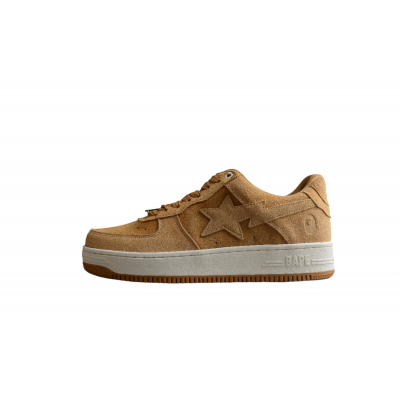 BAPE STA Low-Top Tan Suede Sneakers