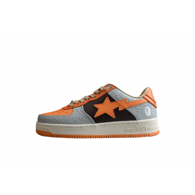 BAPE STA Low-Top Orange and Grey Sneakers