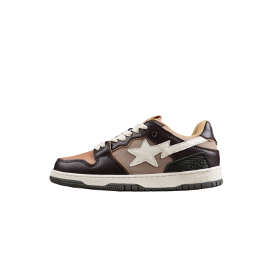 BAPE STA Low-Top Sneakers in Brown and Beige
