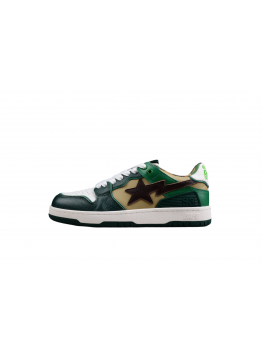 BAPE STA Low-Top Sneakers in Green and Brown