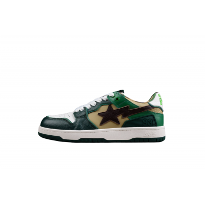 BAPE STA Low-Top Sneakers in Green and Brown