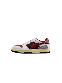 BAPE STA Low Top Sneakers in Red, White, and Black