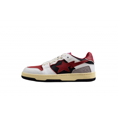 BAPE STA Low Top Sneakers in Red, White, and Black