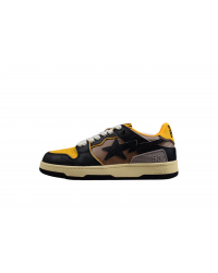 BAPE STA Low Top Sneakers in Black and Yellow