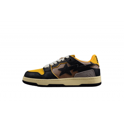 BAPE STA Low Top Sneakers in Black and Yellow