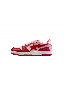 BAPE STA Low-Top Sneakers in Red and Pink