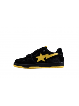 BAPE STA Low-Top Sneakers in Black and Yellow