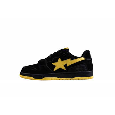 BAPE STA Low-Top Sneakers in Black and Yellow