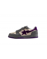 BAPE STA Low-Top Sneakers in Grey and Purple