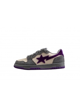 BAPE STA Low-Top Sneakers in Grey and Purple