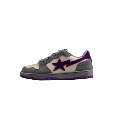 BAPE STA Low-Top Sneakers in Grey and Purple