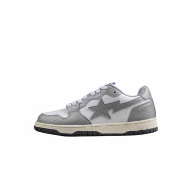 BAPE STA Low-Top Sneakers in White and Gray