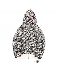 BAPE ABC CAMO SHARK FULL ZIP HOODIE GREY