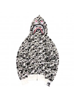 BAPE ABC CAMO SHARK FULL ZIP HOODIE GREY