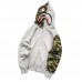 BAPE GREEN CAMO FULL ZIP HOODIE GREY