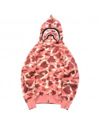 BAPE x BARBIE DOT CAMO SHARK FULL ZIP HOODIE PINK