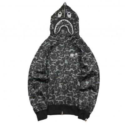 BAPE x DOVER STREET MARKET SPECIAL CAMO SHARK FULL ZIP HOODIE BLACK