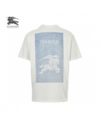 Burberry White T-Shirt with Knight Graphic