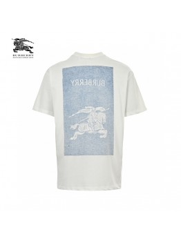 Burberry White T-Shirt with Knight Graphic
