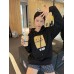 Burberry Black Hoodie with Logo Patch