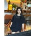 Burberry Check Collar Black T-Shirt