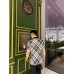 Burberry Geometric Check Polo Shirt (Black and White)