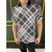Burberry Geometric Check Polo Shirt (Black and White)