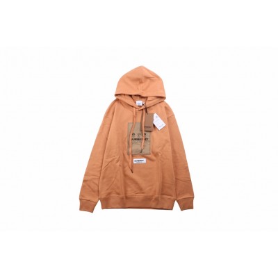 Burberry Brown Hoodie with Logo Patch