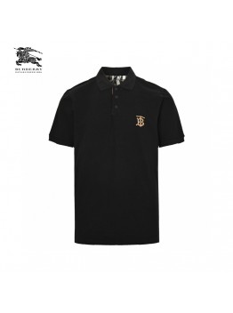 Burberry Monogram Logo Black Polo Shirt