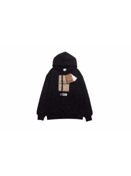 Burberry Black Hoodie with Logo Patch