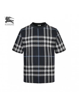 Burberry Navy Check T-Shirt