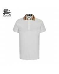 Burberry Polo Shirt with Check Collar (White)