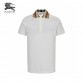 Burberry Polo Shirt with Check Collar (White)