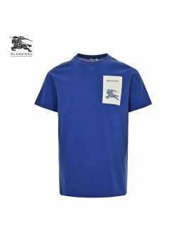Burberry Embroidered Patch T-Shirt (Blue)