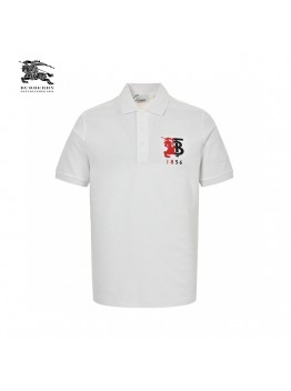 Burberry Monogram Logo Polo Shirt (White)