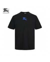 Burberry Black T-Shirt with Blue Equestrian Knight Logo