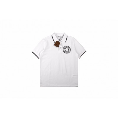 Burberry Textured Polo Shirt in White