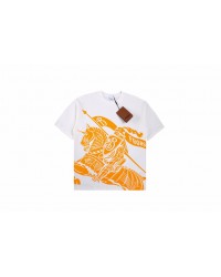 Burberry Knight Print T-Shirt - White and Orange