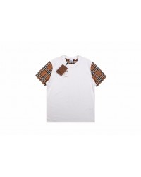 Burberry Check Sleeve T-Shirt (White)