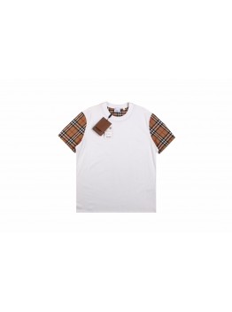 Burberry Check Sleeve T-Shirt (White)