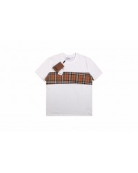 Burberry Check Panel T-Shirt (White)