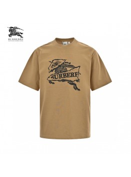 Burberry T-Shirt - Tan with Graphic Design