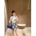 Burberry White T-Shirt with Blue Design