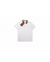 Burberry Check Collar Polo - White