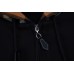 BURBERRY CHECK HOOD COTTON HOODIE BLACK