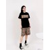 Burberry Check Panel T-Shirt (Black)