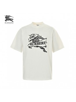 Burberry T-Shirt - White with Graphic Design